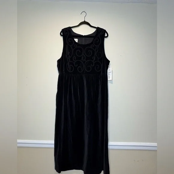 NWT Plaza South vintage Velvet Dress - Black - Picture 2 of 5